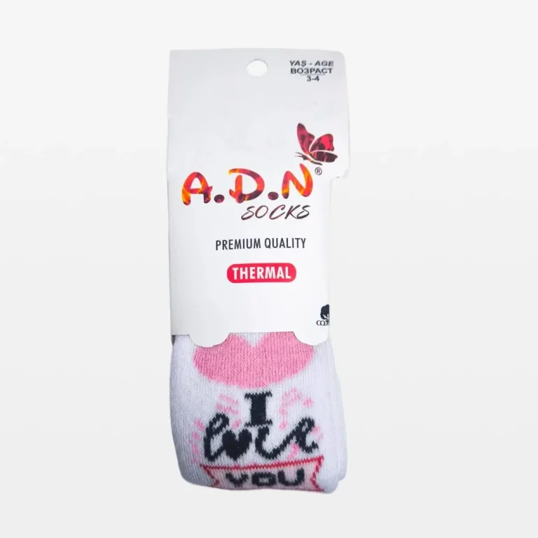 Термо колготки A.D.N Socks I love you Белый