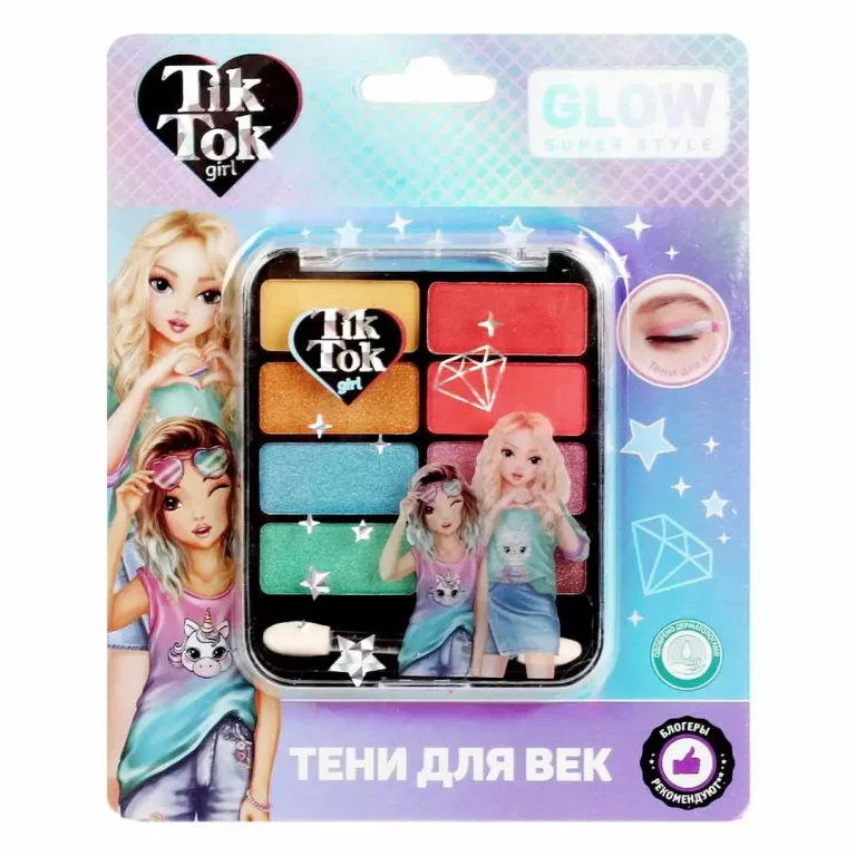 Тени для век Tik Tok Girl с блестками Glow