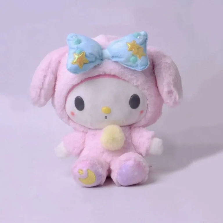 Игрушка мягкая Мульти-пульти Kuromi San RIO Куроми Голубой Бантик Месяц на ножке Розовый