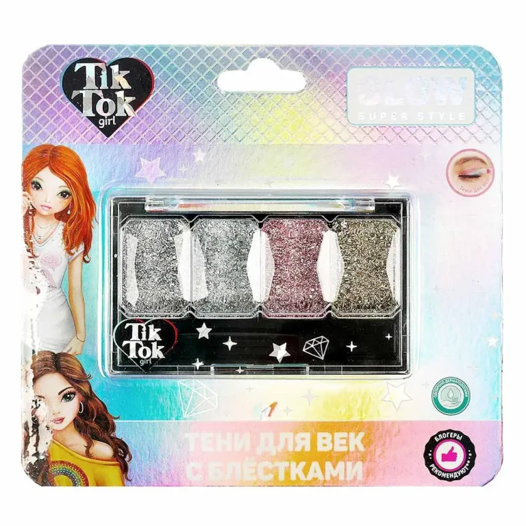 Тени для век Tik Tok Girl с блестками Glow