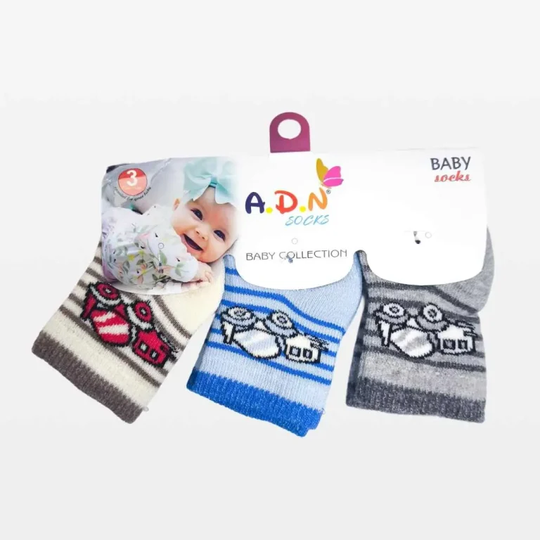 Набор носков A.D.N Socks 3шт В полоску Бетономешалка Голубой