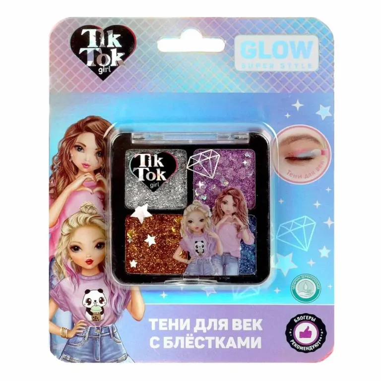 Тени для век Tik Tok Girl с блестками Glow