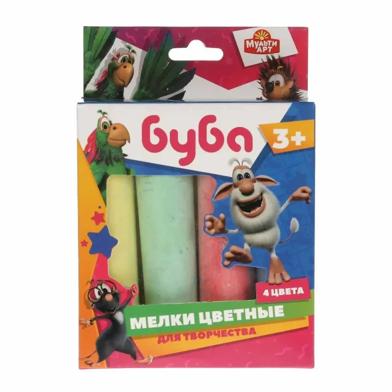 Цветные Мелки для творчества MultiArt Буба 4 шт
