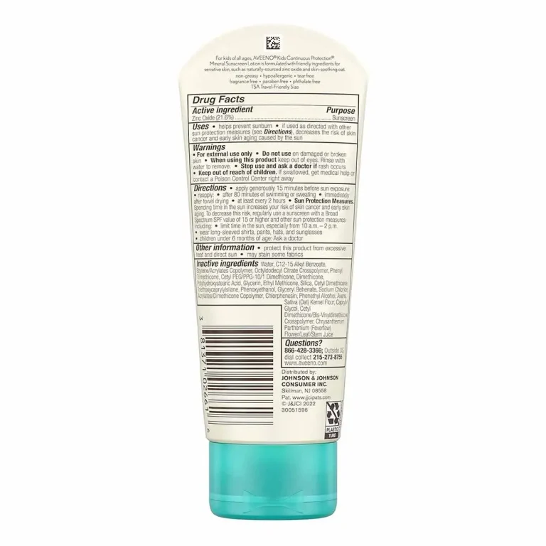 Aveeno kids Солнцезащитный крем для детей с чуствительной кожей SFP 50 88 мл 6+ мес