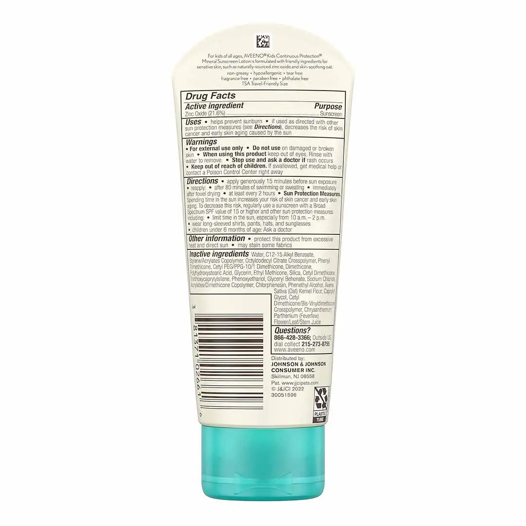 Aveeno kids Солнцезащитный крем для детей с чуствительной кожей SFP 50 88 мл 6+ мес