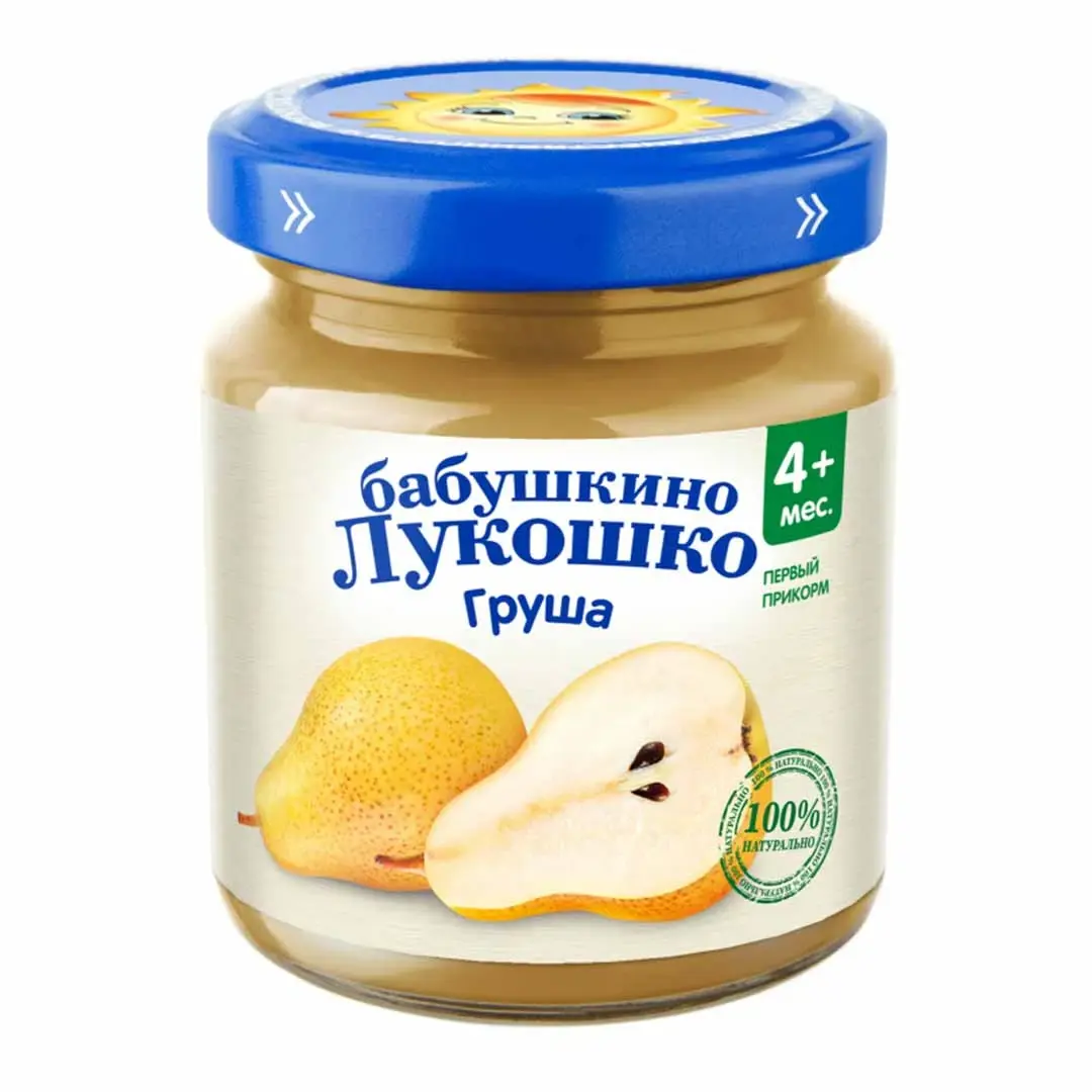 Пюре Бабушкино лукошко груша 100 гр 4+ мес