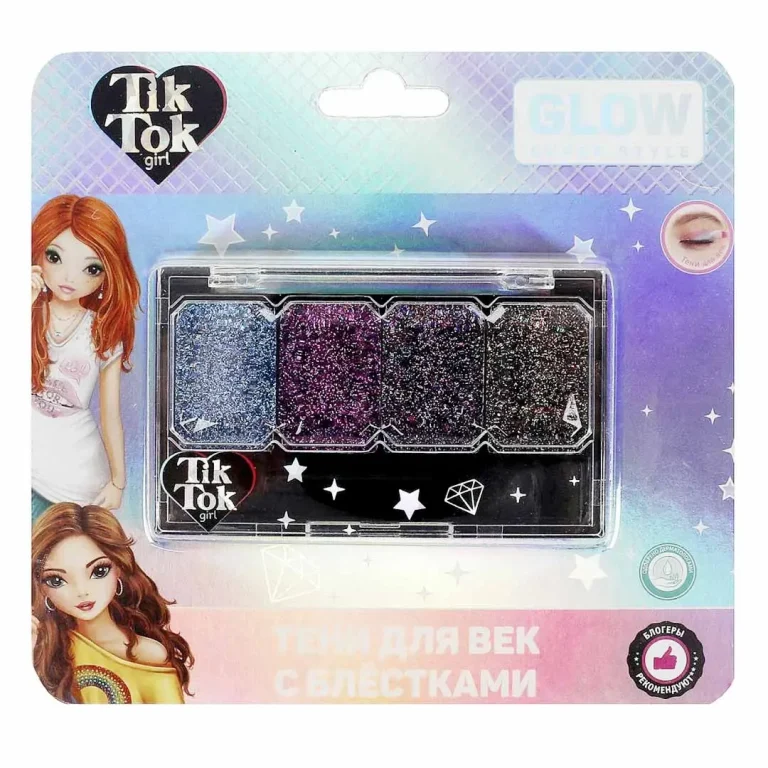 Тени для век Tik Tok Girl с блестками Glow