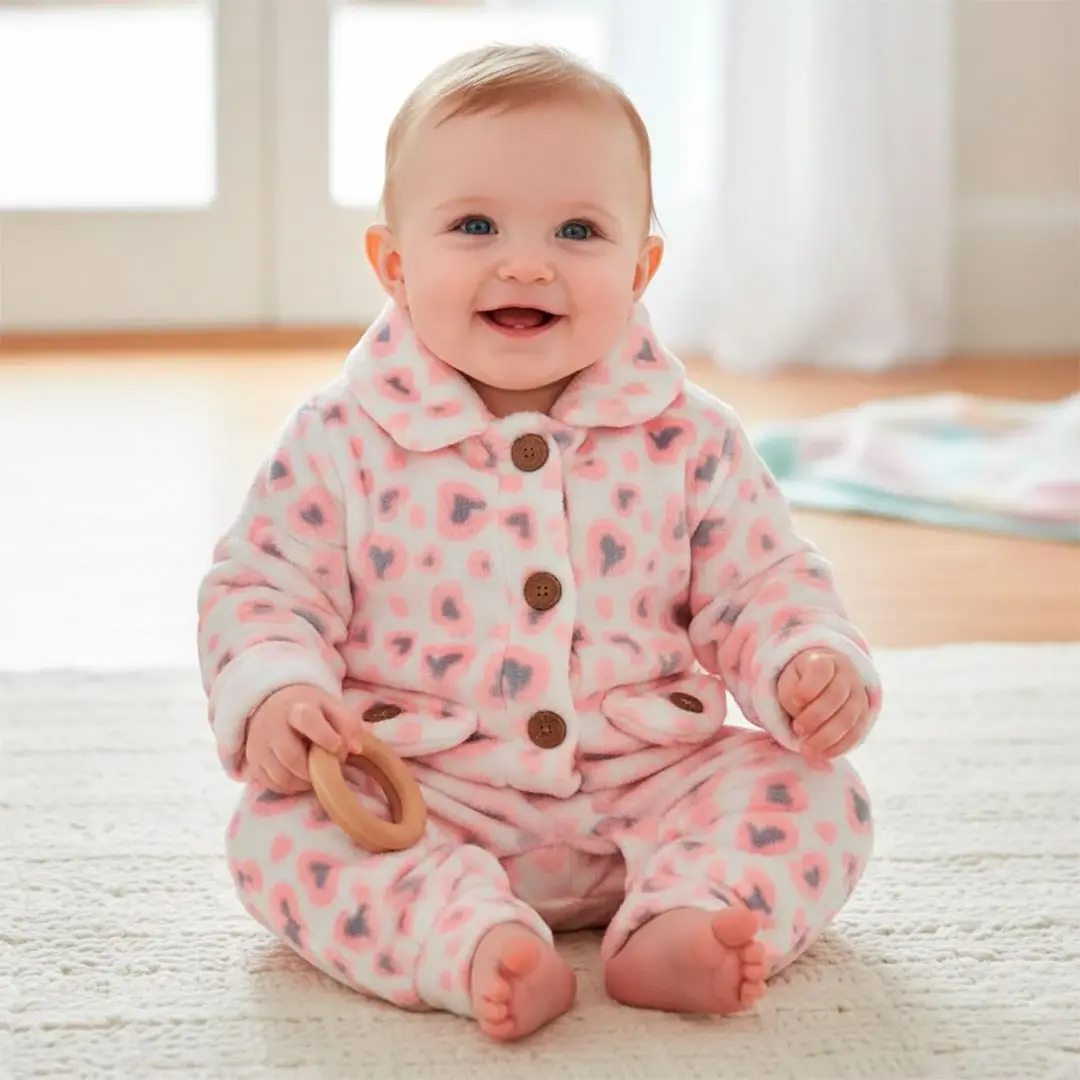 Плюшевый слип Baby fou на пуговках леопард
