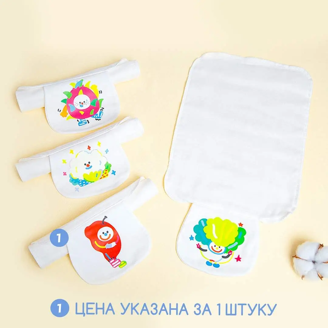 Муслиновые полотенце для спины ребенка от пота 30*23 см Яблоко