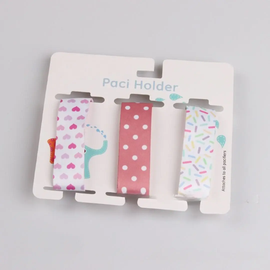 Комплект держателей на прищепке Paci Holder Палочки, Сердечки, Горошек 3 шт