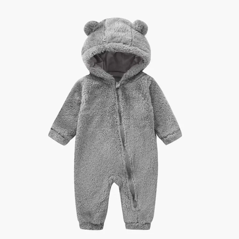 Плюшевый комбинезон Baby series однотонный с ушками Серый