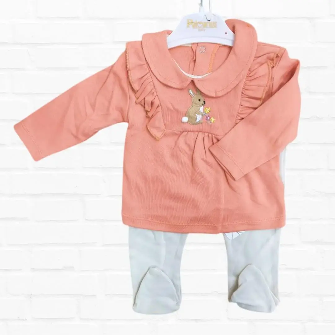 Комплект 2ка Palmarius baby зайка свитшот + ползунки Оранжевый