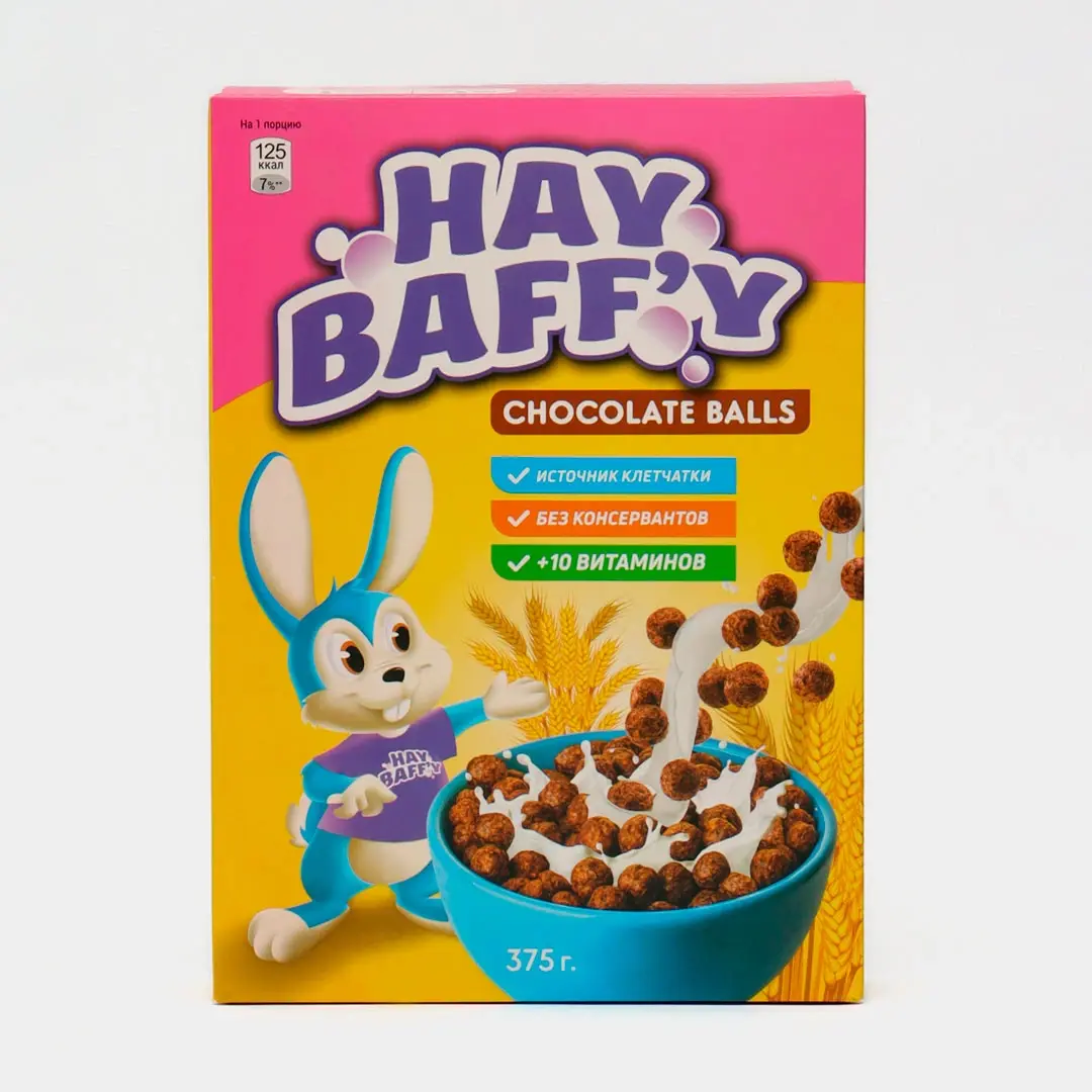 Готовый завтрак Hay Baffy шоколадные шарики 375 гр