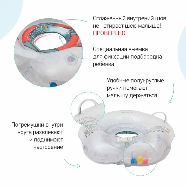 Круг для купания ROXY-KIDS Flipper надувной на шею 38х39 см Рыцарь 0-3 лет