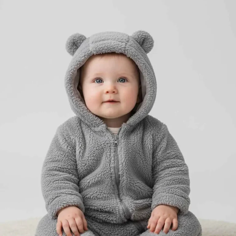 Плюшевый комбинезон Baby series однотонный с ушками Серый