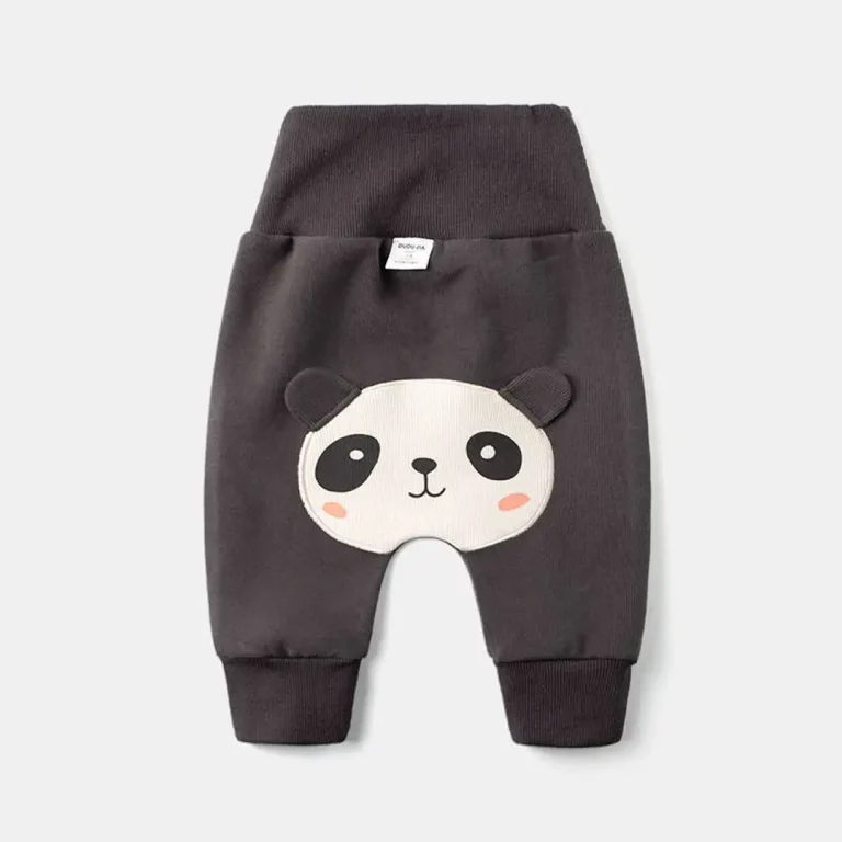 Штаны на широкой резинке Панда Черный