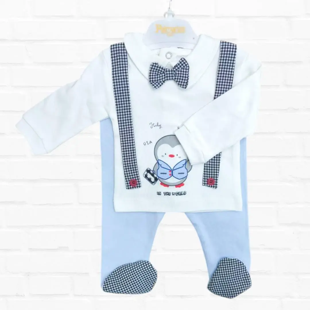 Комплект 2ка Palmarius baby пингвинчик свитшот + ползунки Голубой