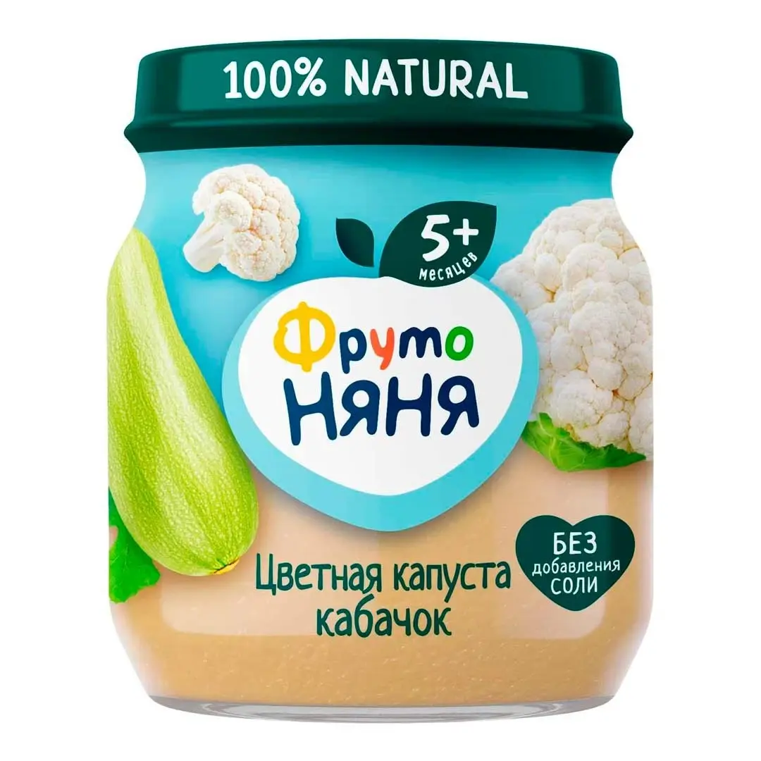 Пюре ФрутоНяня из цветной капусты и кабачков 5+ мес 110 гр
