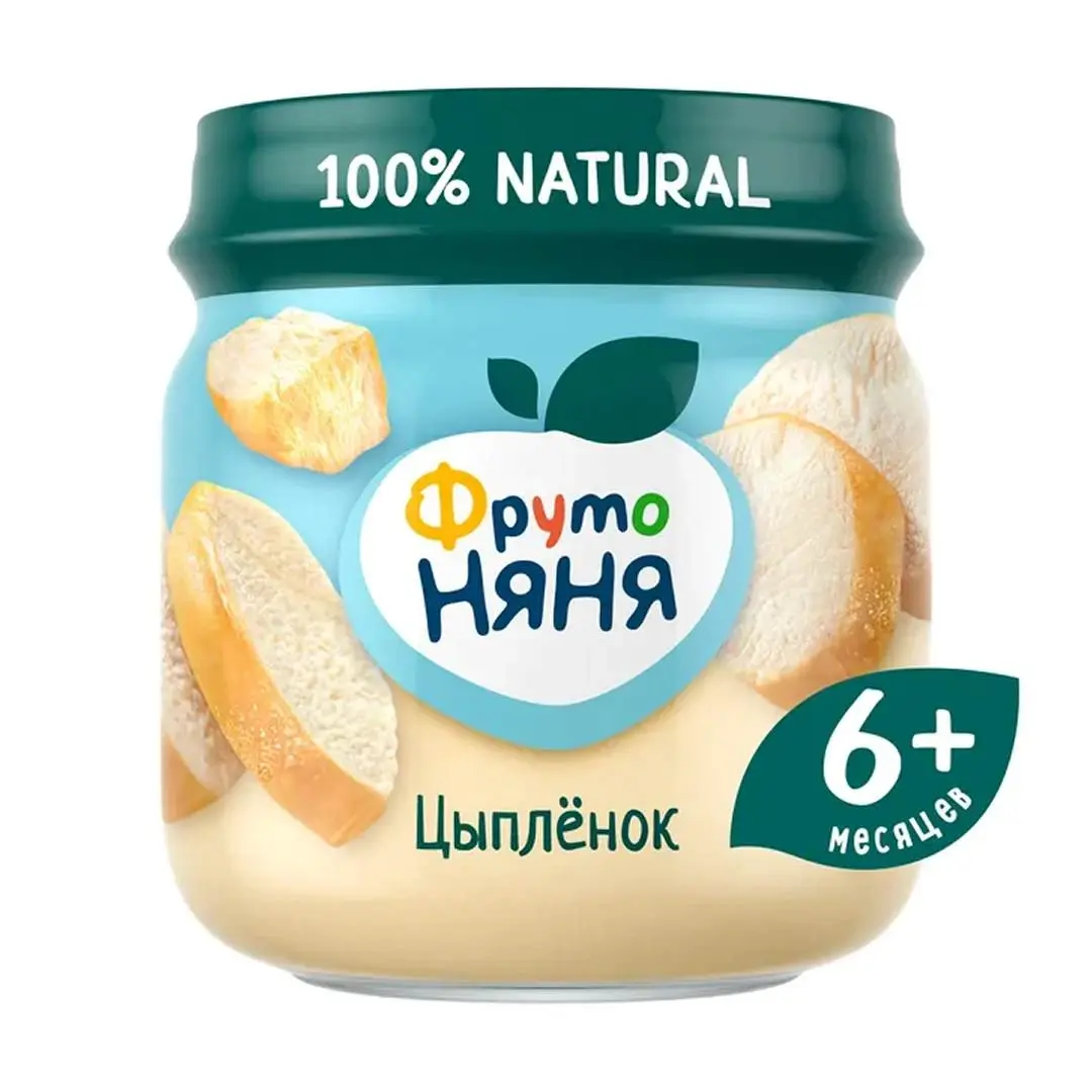 Пюре ФрутоНяня цыпленок 80 гр 6+ мес