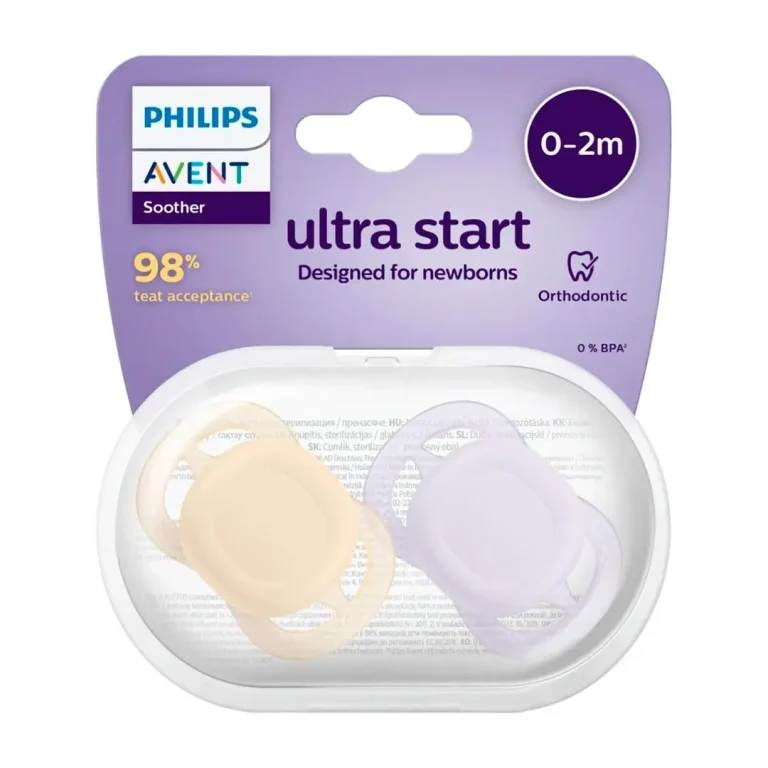 Пустышка Philips Avent Ultrastart Однотонные 0-2 мес 2 шт