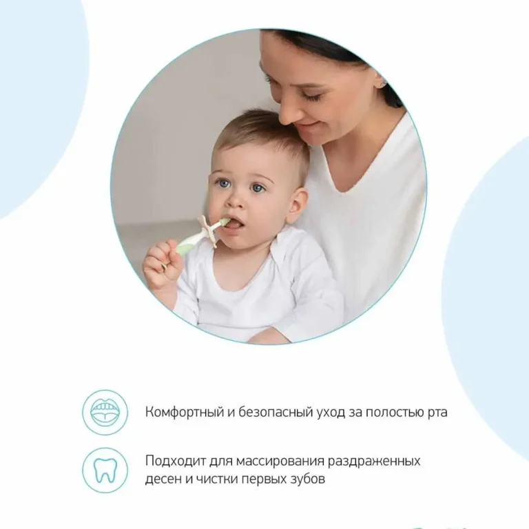 Набор ROXY-KIDS Зубная щетка+массажер Ментоловый