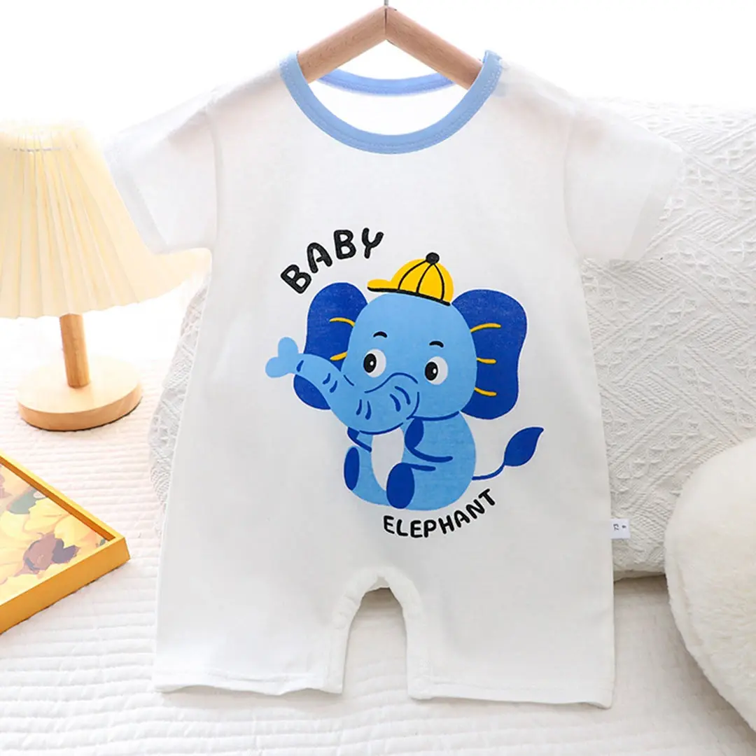 Ромпер Kiss bee Baby elephant Слон в кепке Белый