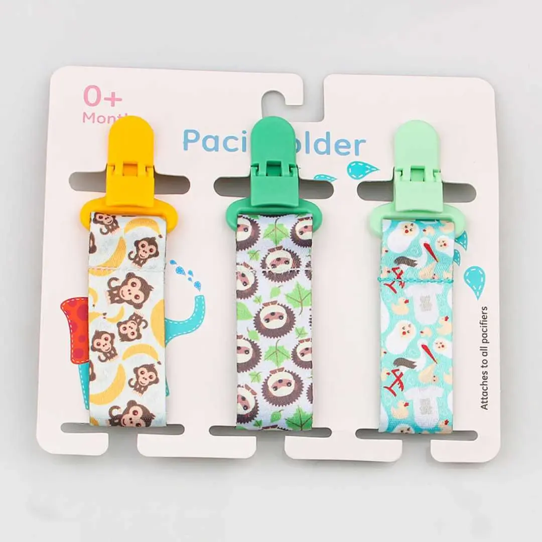 Комплект держателей на прищепке Paci Holder Обезьяна, Ежик, Аист 3 шт
