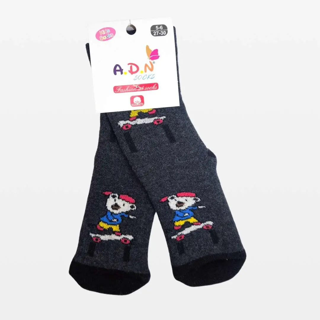 Носки A.D.N Socks Медведь на скейте Черный
