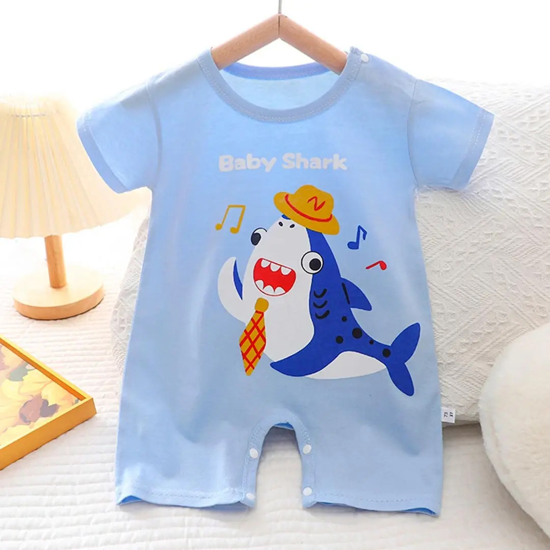Ромпер Kiss bee Baby shark Поющая акула Голубой