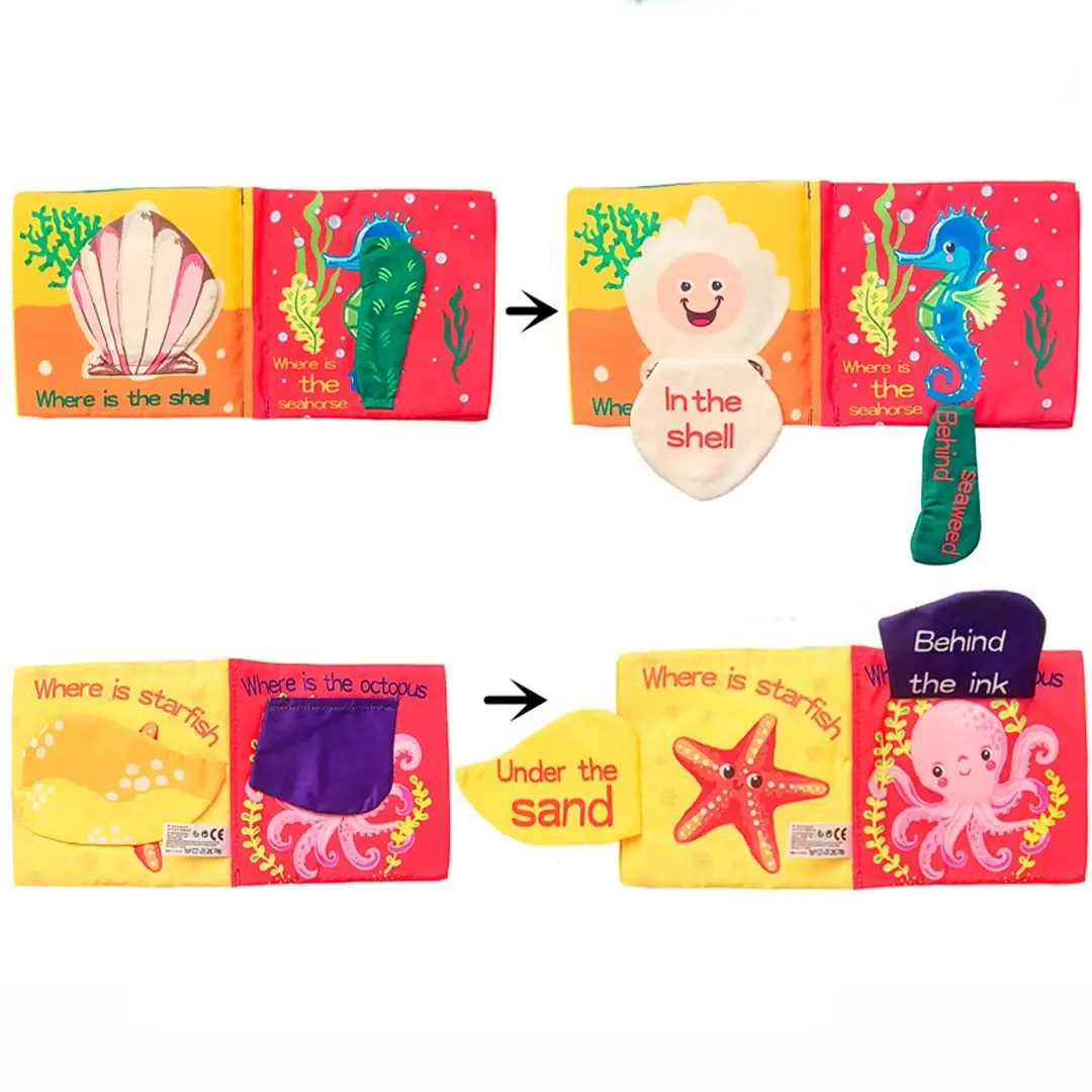 Книжка-шуршалка kidsbooks Hide and seek Under the sea Синий