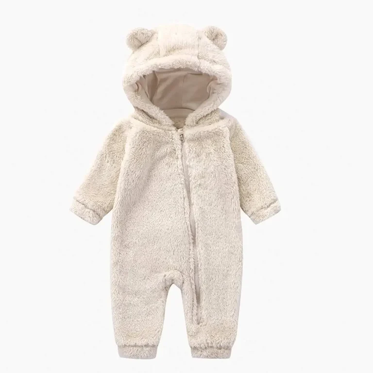 Плюшевый комбинезон Baby series однотонный с ушками Молочный