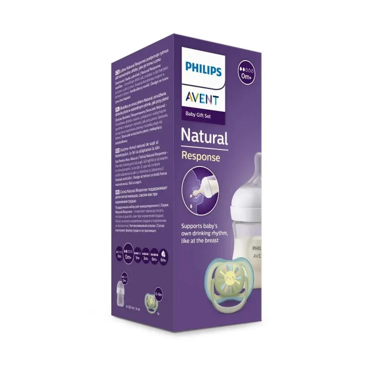 Пластиковая бутылочка Phlips Avent Natural Response 125 мл с пустышкой 0+ мес SCD837/10