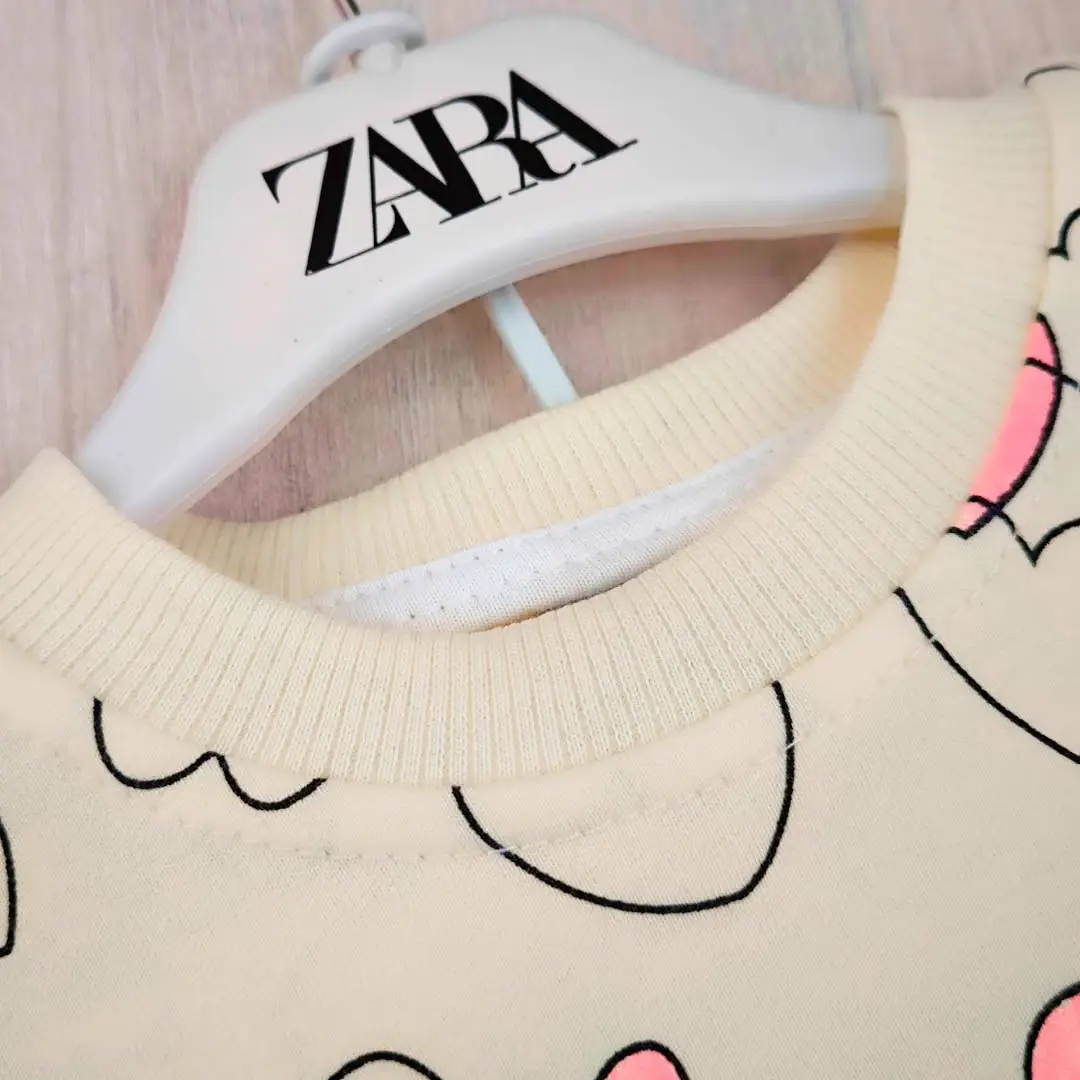 Комплект 2ка ZARA сердечки свитшот + штаны Розовый