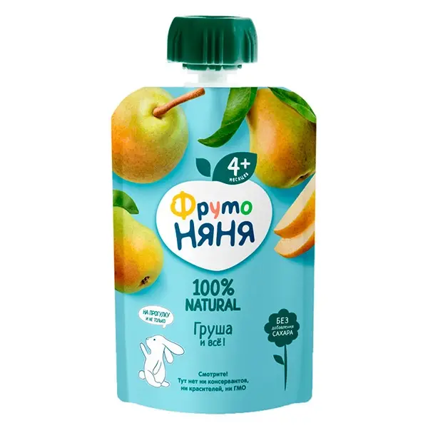 Пюре ФрутоНяня груша 90г пауч 4+ мес