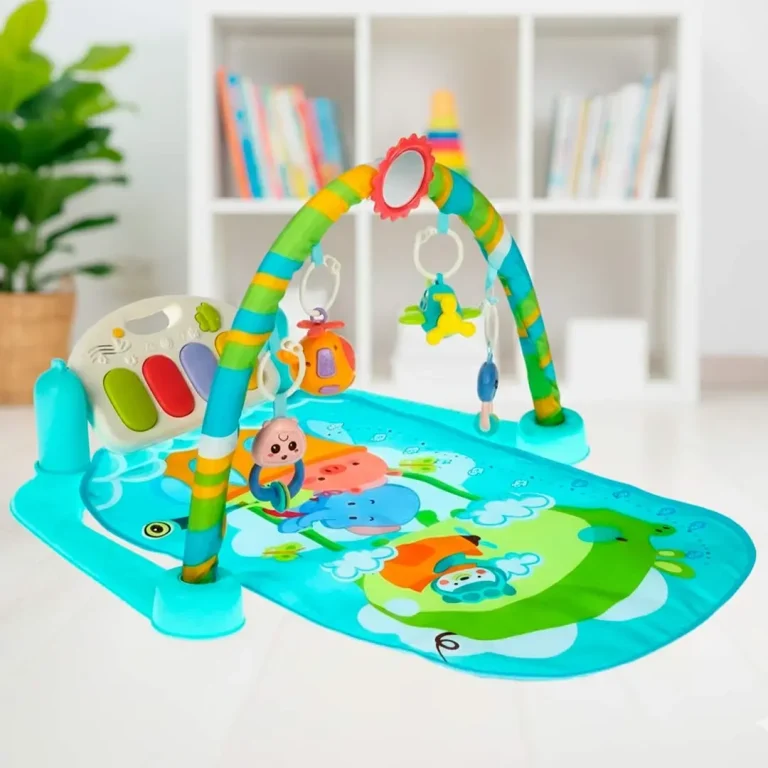 Развивающий коврик Babys piano gym mat Мишка на самолете Зеленый