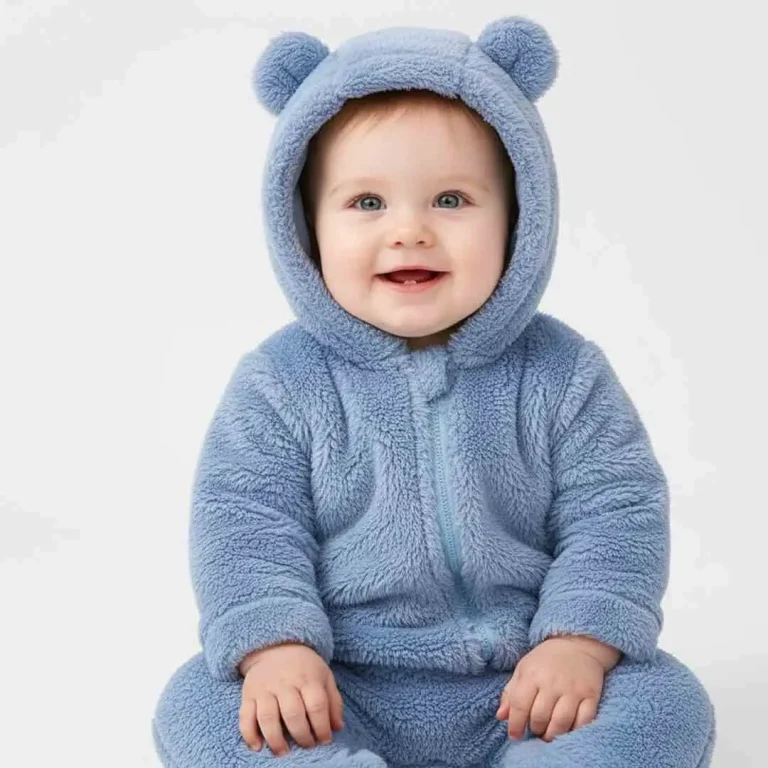 Плюшевый комбинезон Baby series однотонный с ушками Голубой