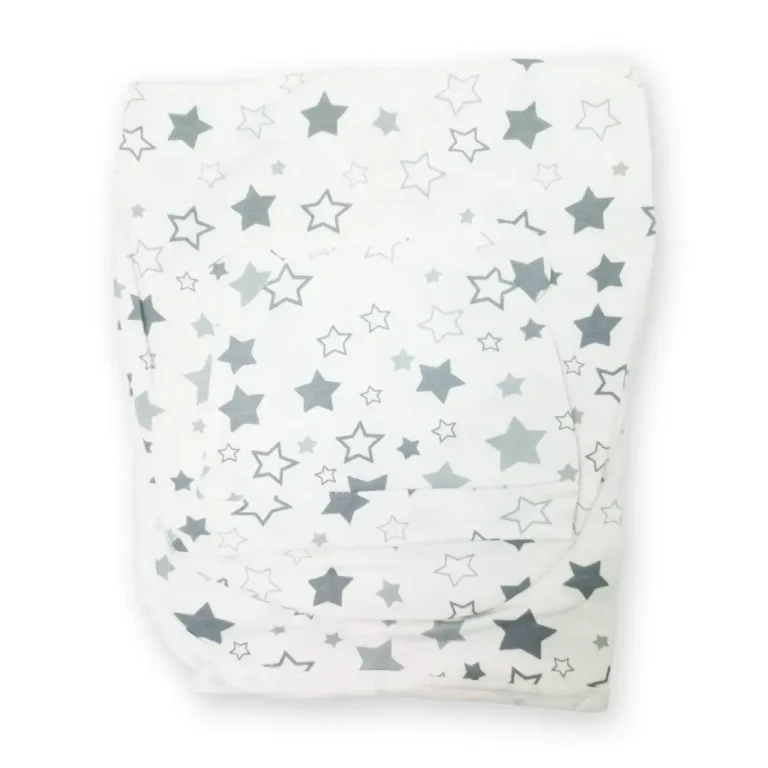 Пеленка Кокон на липучках с шапочкой Звездочки