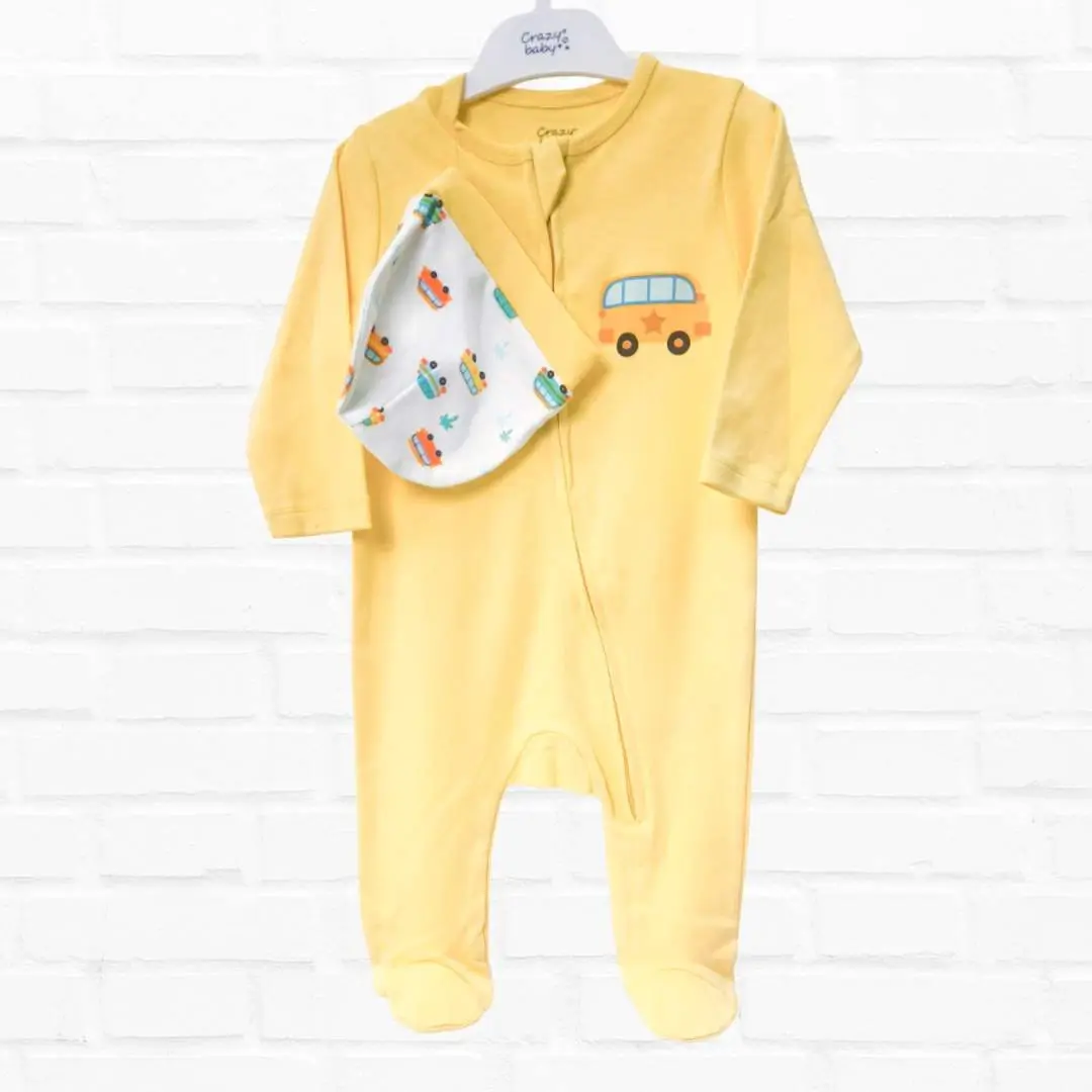 Слип Crazy baby Машинка Желтый