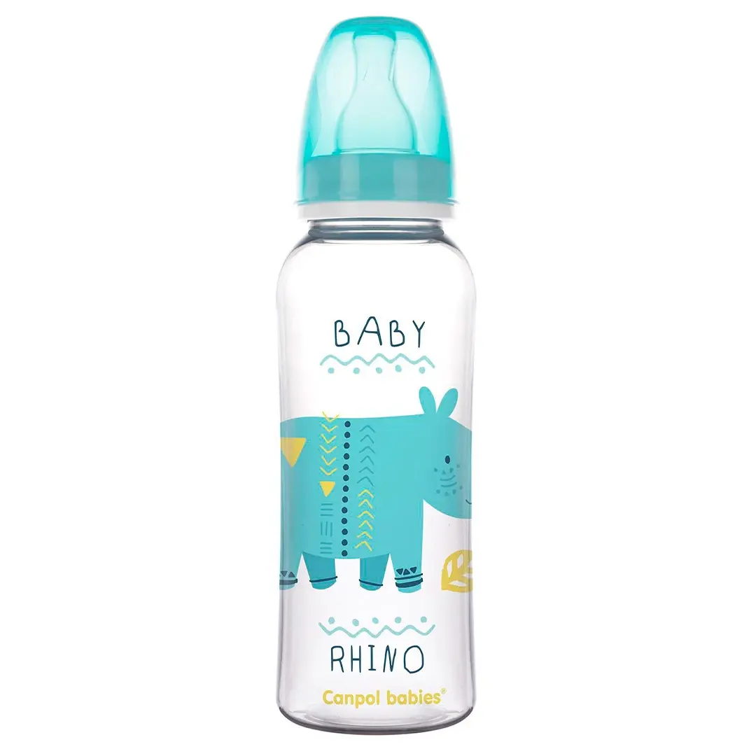 Пластиковая бутылочка Canpol Babies 250 мл носорог 12+ мес