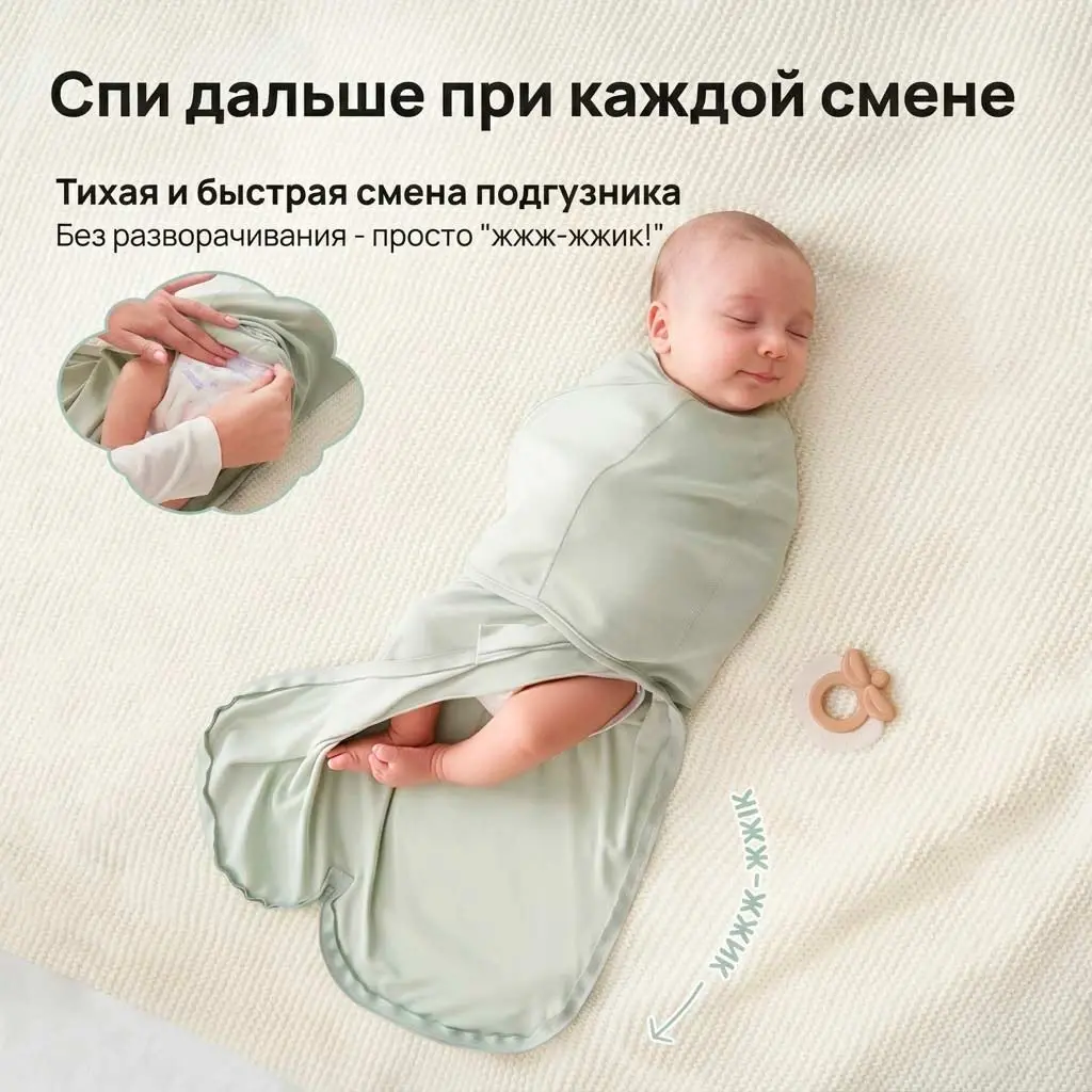 Пеленка кокон Momcozy Swaddle wraps 0-3 мес Pink