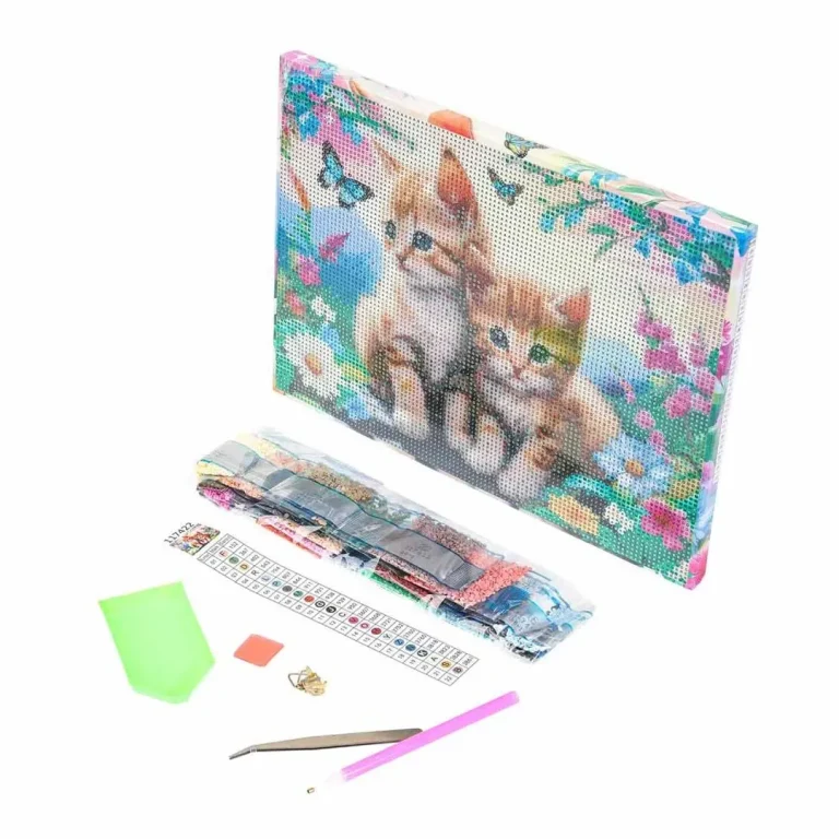 Алмазная мозаика MultiArt 22*30 с подрамником котики на закате