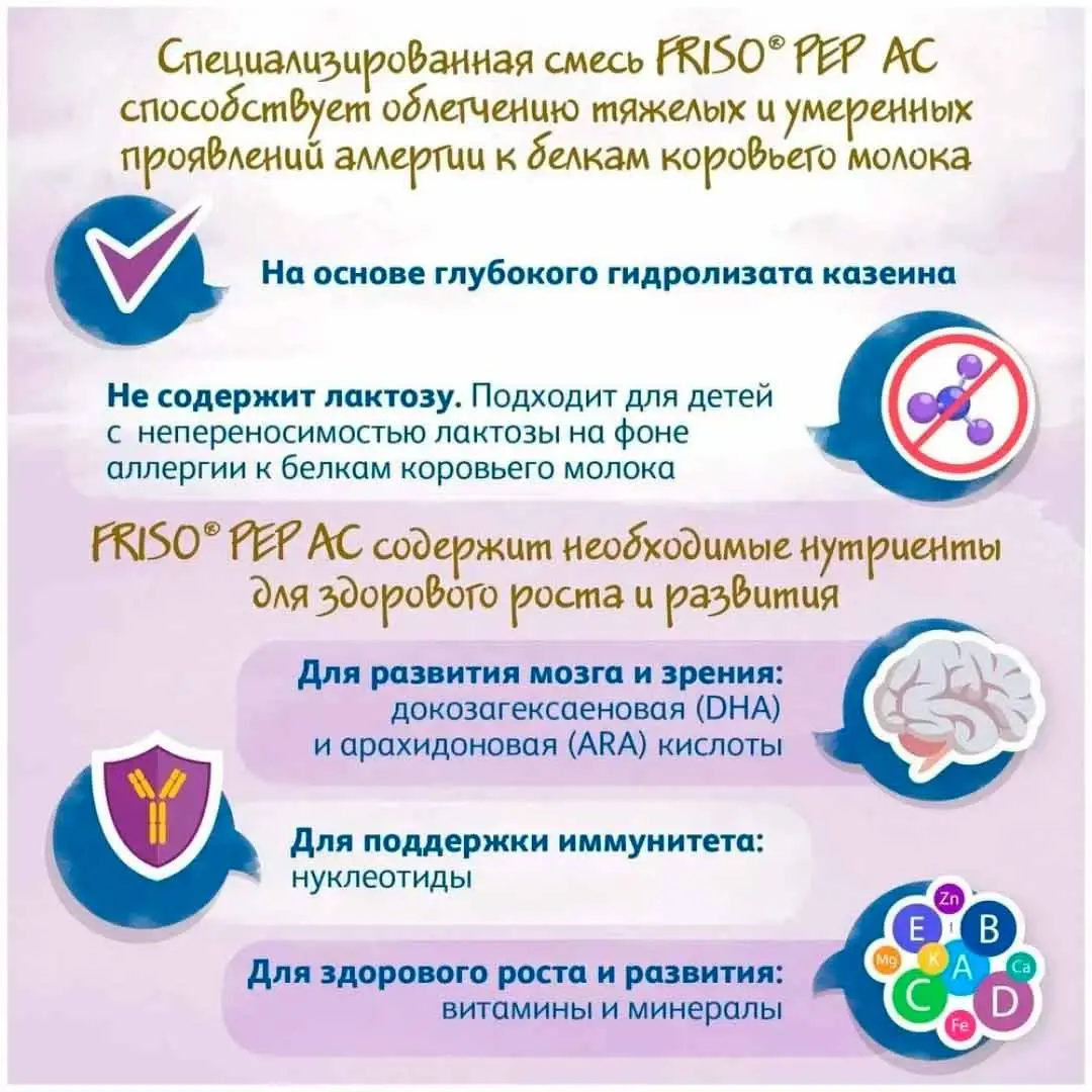Смесь Frisolac PEP AC молочная 400 гр. 0-12 мес.