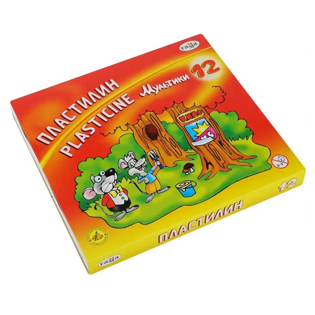 Пластилин мультики 12 шт
