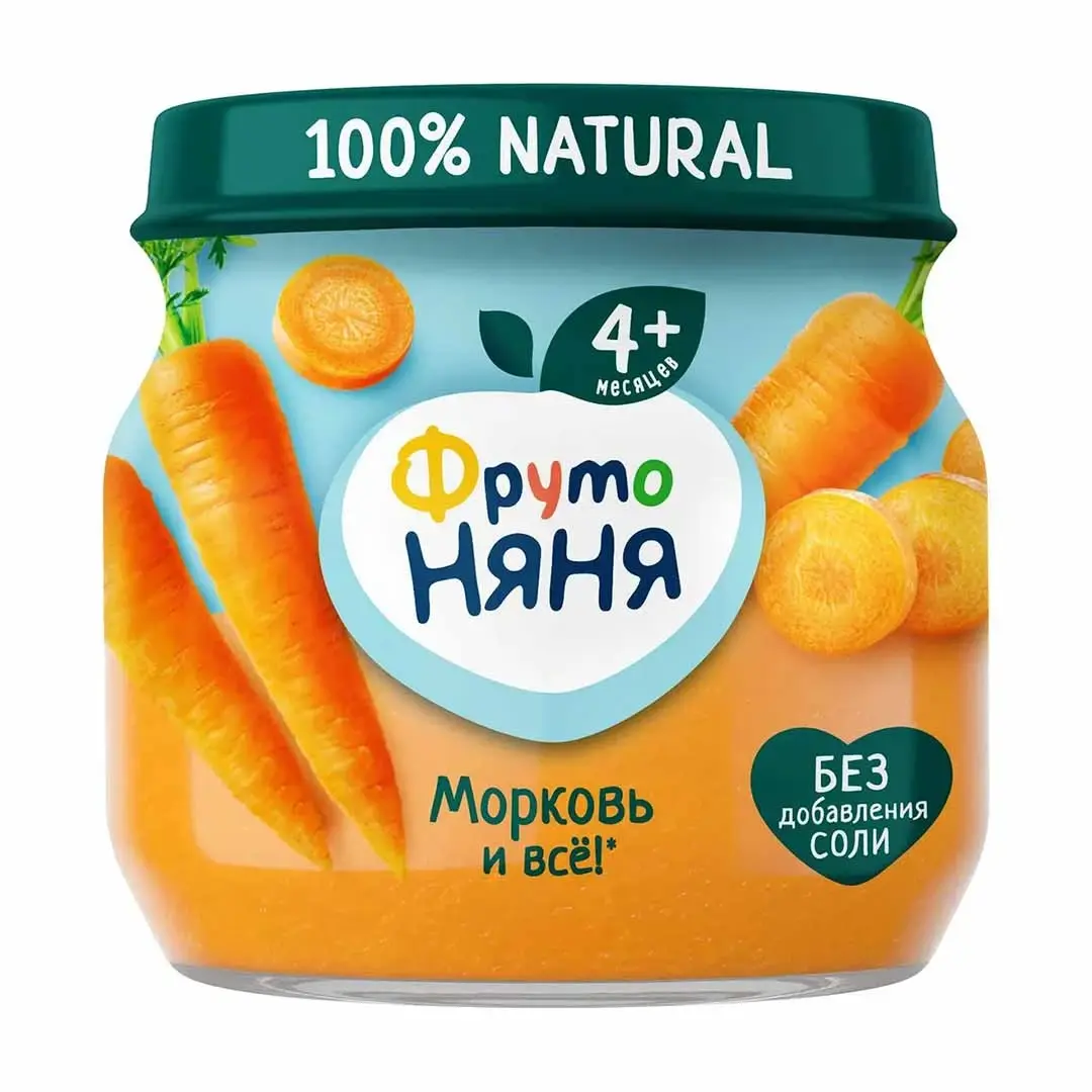 Пюре ФрутоНяня морковь 4+ мес 80 гр