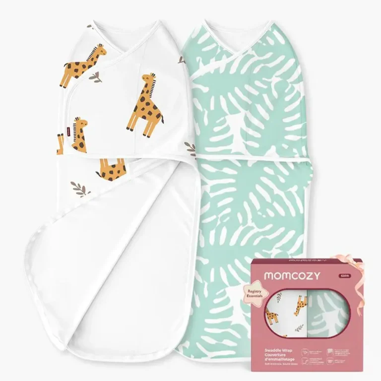 Пеленка кокон Momcozy Swaddle wraps 0-3 мес Girafe&Leaf