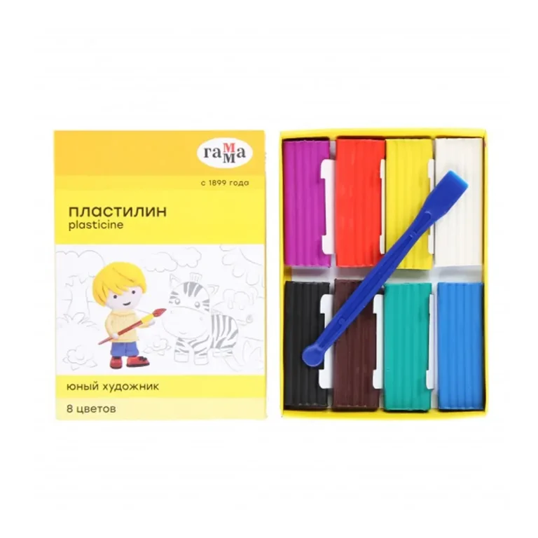 Пластилин Гамма Юный художник NEW 8 цветов 84 гр