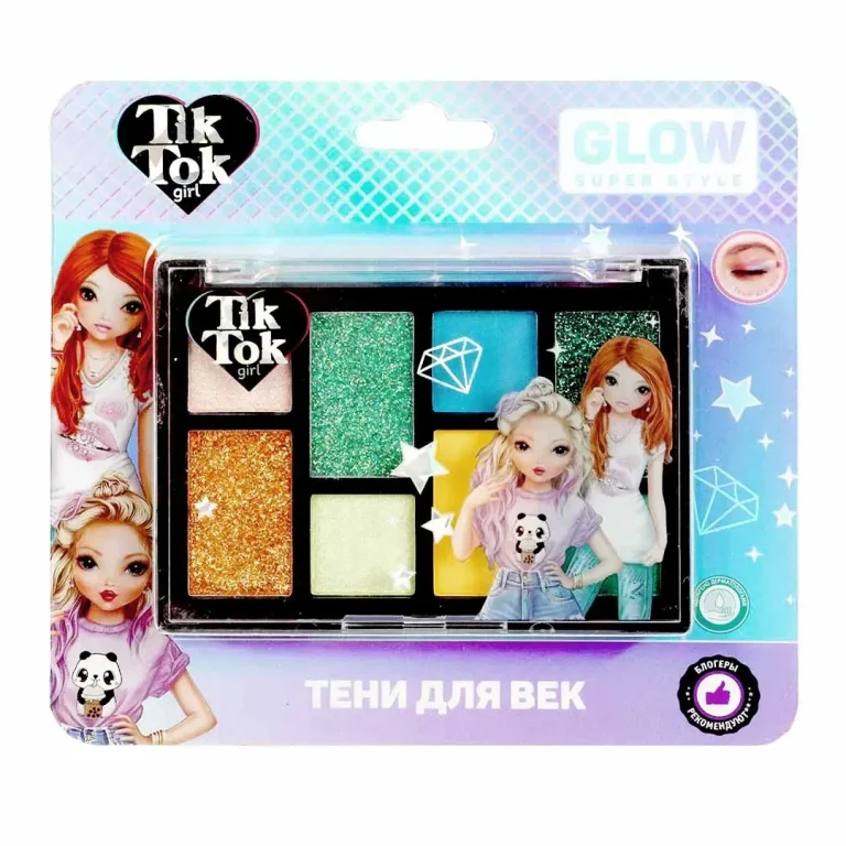 Тени для век Tik Tok Girl с блестками Glow
