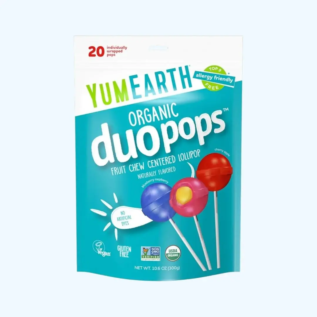 Леденцы Yum Earth Duo pops