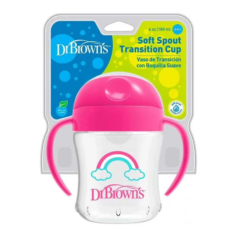 Чашка DrBrown's с мягким носиком и ручками Радуга Transition Cup 180 мл 6+ мес TC61003-INTL