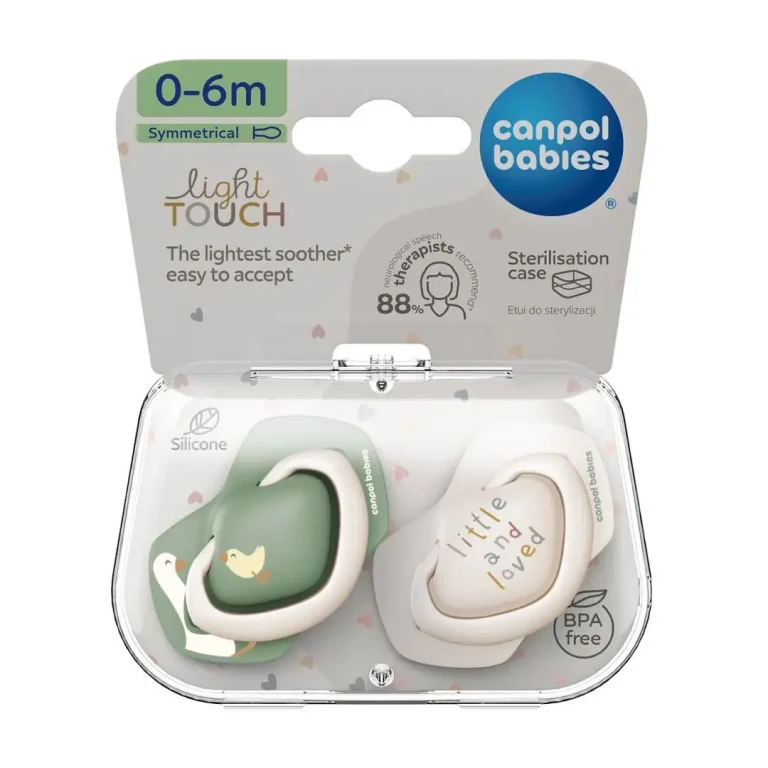 Силиконовая пустышка Canpol Babies light TOUCH симметричная гусь 0-6 мес 2 шт